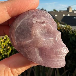 SKULL LOVER - Pink Amethyst Skull With Open Druzy and Quartz